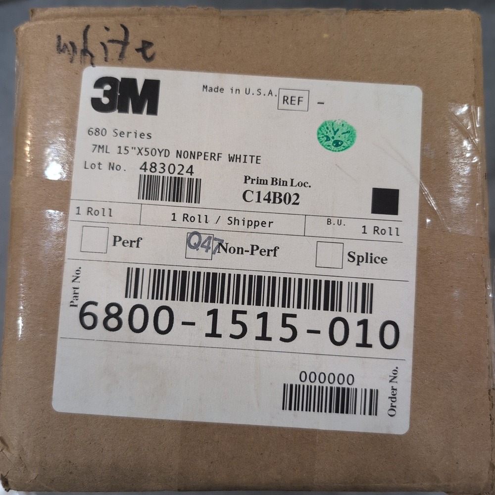 3M 680 Series Scotchlite Reflective Vinyl Film Nonperf White 6800-1515-010 Roll - Picture 2 of 6